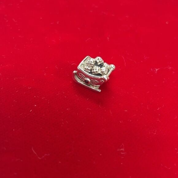 Pandora ALE Sterling Silver Santa’s Sleigh Charm Retired Christmas - Picture 2 of 4